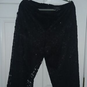 Sandra Darren Black Lace Pants
